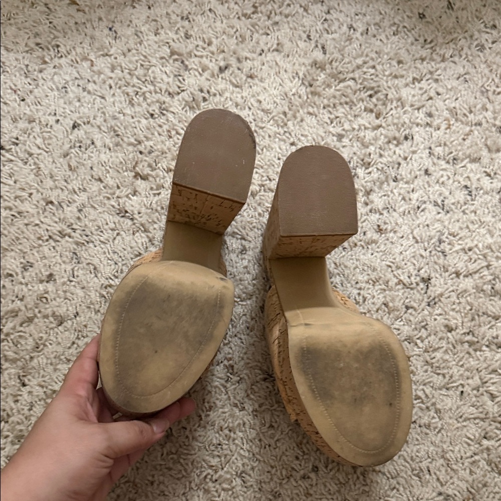 Steve Madden Cork Slide Mules - Natural Tan - Picture 4 of 6